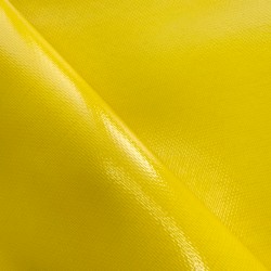 Ткань ПВХ 600 гр/м2 плотная, Жёлтый (Ширина 150см), на отрез  в Анапе