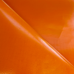 Ткань ПВХ 450 гр/м2, Оранжевый (Ширина 160см), на отрез  в Анапе