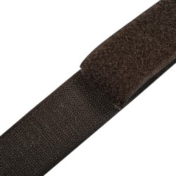 Контактная лента 40мм (38мм) цвет Тёмно-Коричневый (велькро-липучка, на отрез)  в Анапе