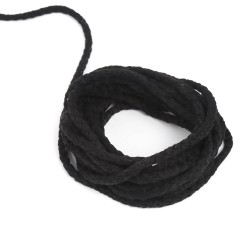 Шнур для одежды тип 2, цвет Чёрный (плетено-вязаный/полиэфир)  в Анапе