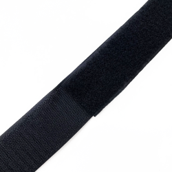 Контактная лента 40мм (38мм) цвет Черный (велькро-липучка, на отрез)  в Анапе